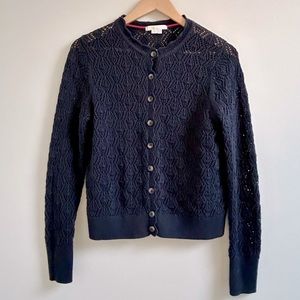 Biden Scallop Crochet Cardigan